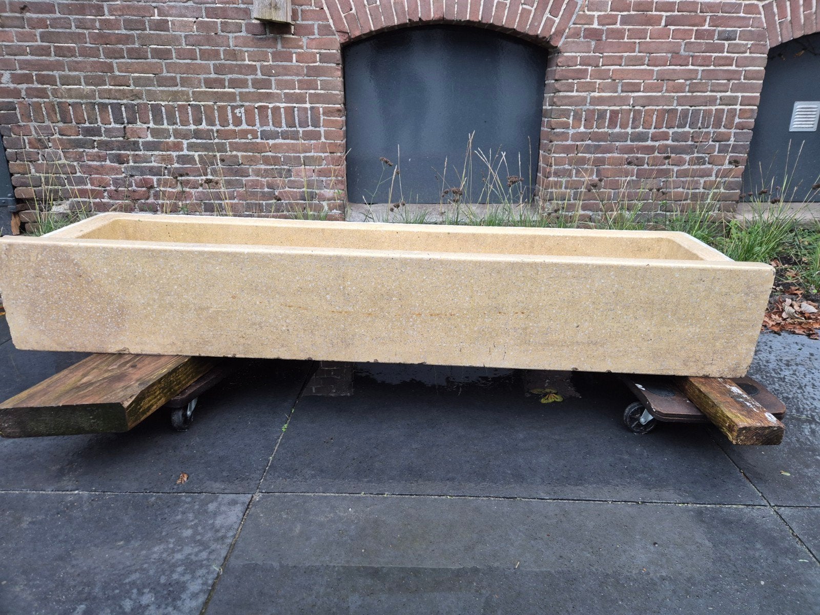 Grote oude terrazzo / granito wasbak 168 cm – authentiek, Ophalen, Gebruikt, 150 tot 200 cm, Minder dan 100 cm