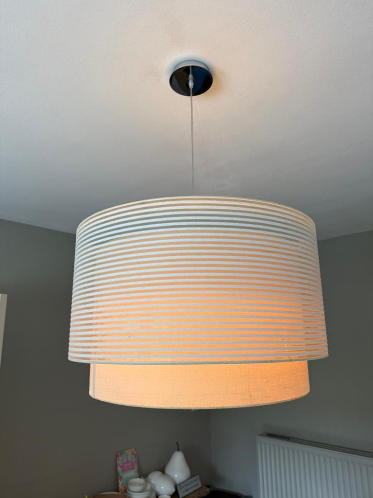 Hanglamp, Ophalen, Zo goed als nieuw, Beige, Rond