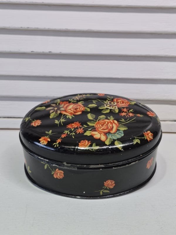 Vintage blikje met rozen Perugia Italië, Ophalen of Verzenden