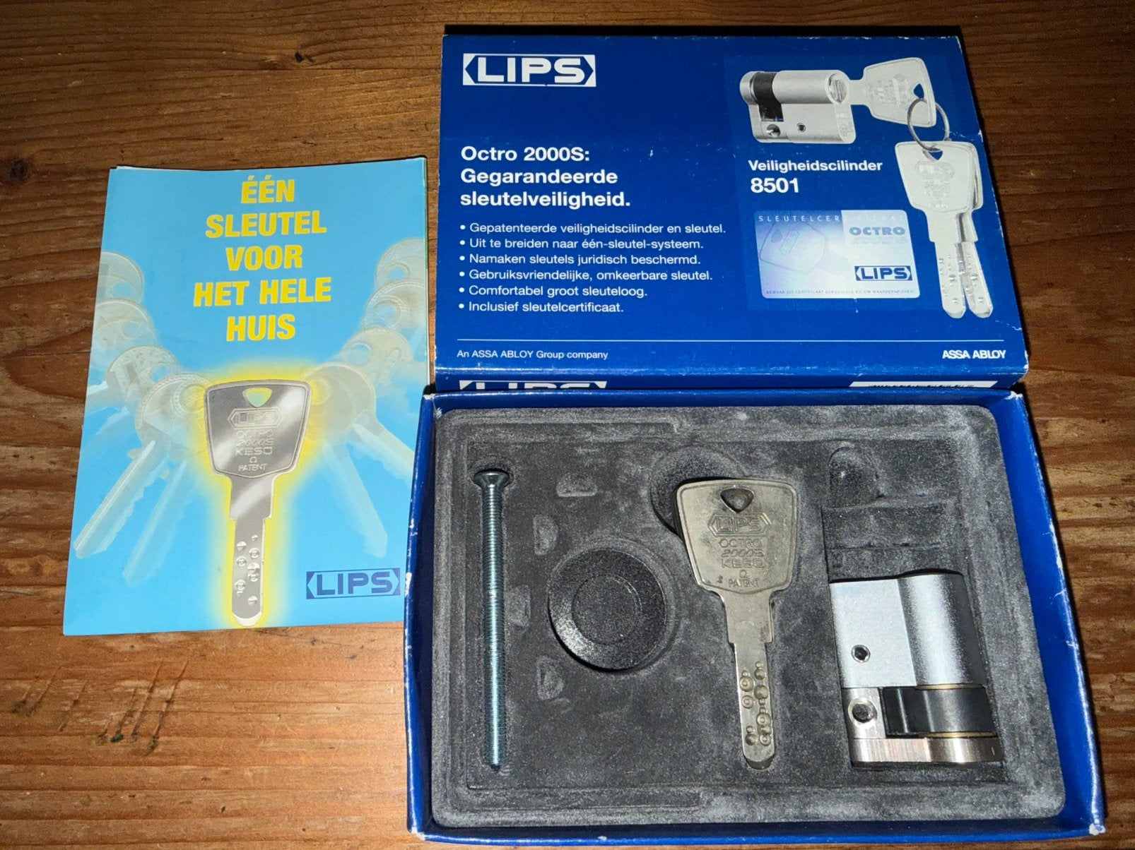 Lips octro 2000s veiligheidscilinder 30/10 certificaat, Ophalen of Verzenden, Zo goed als nieuw, Rvs, Slot