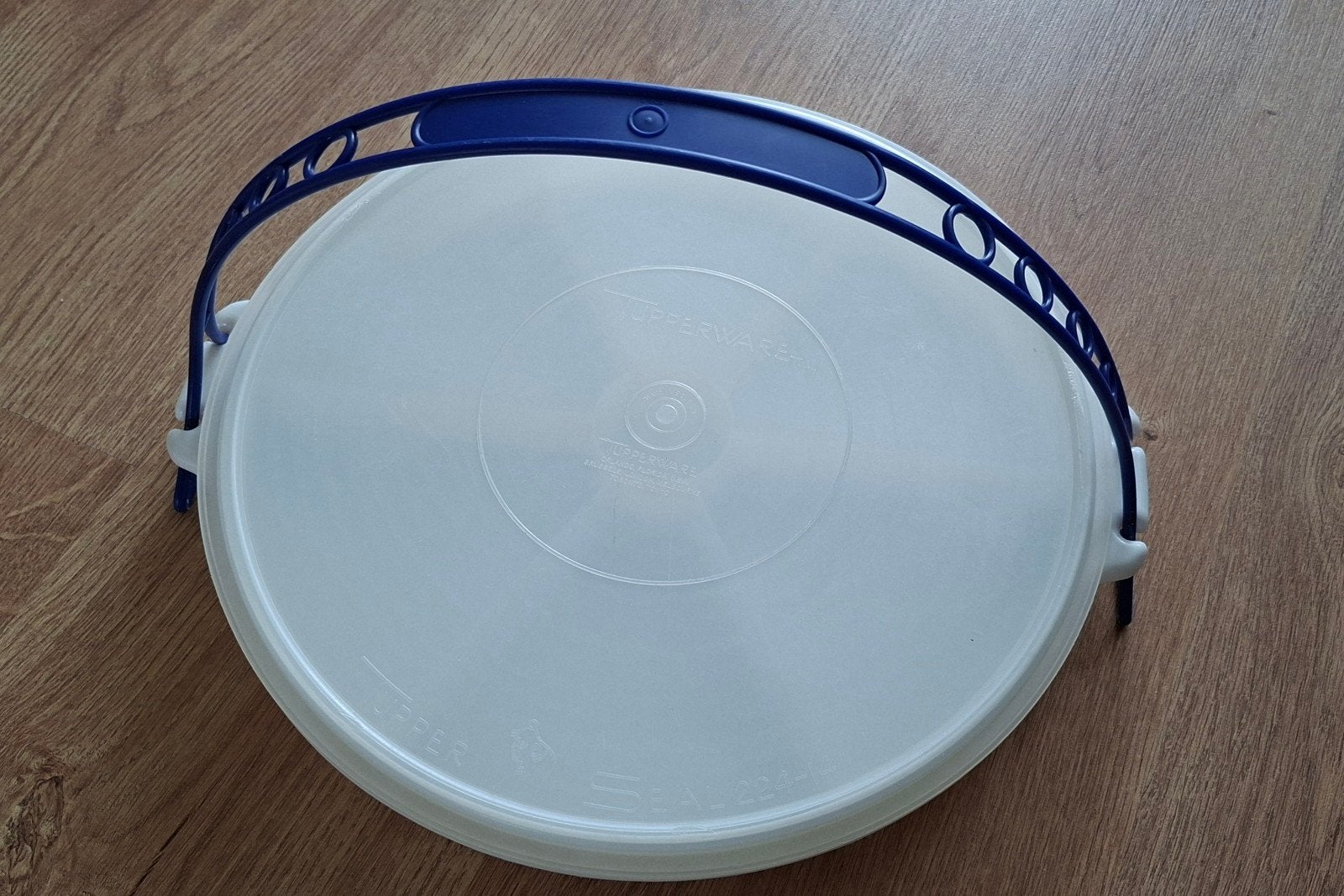 Tupperware serveerschaal met vakken en draaghengsel, Ophalen of Verzenden, Zo goed als nieuw, Blauw, Schaal