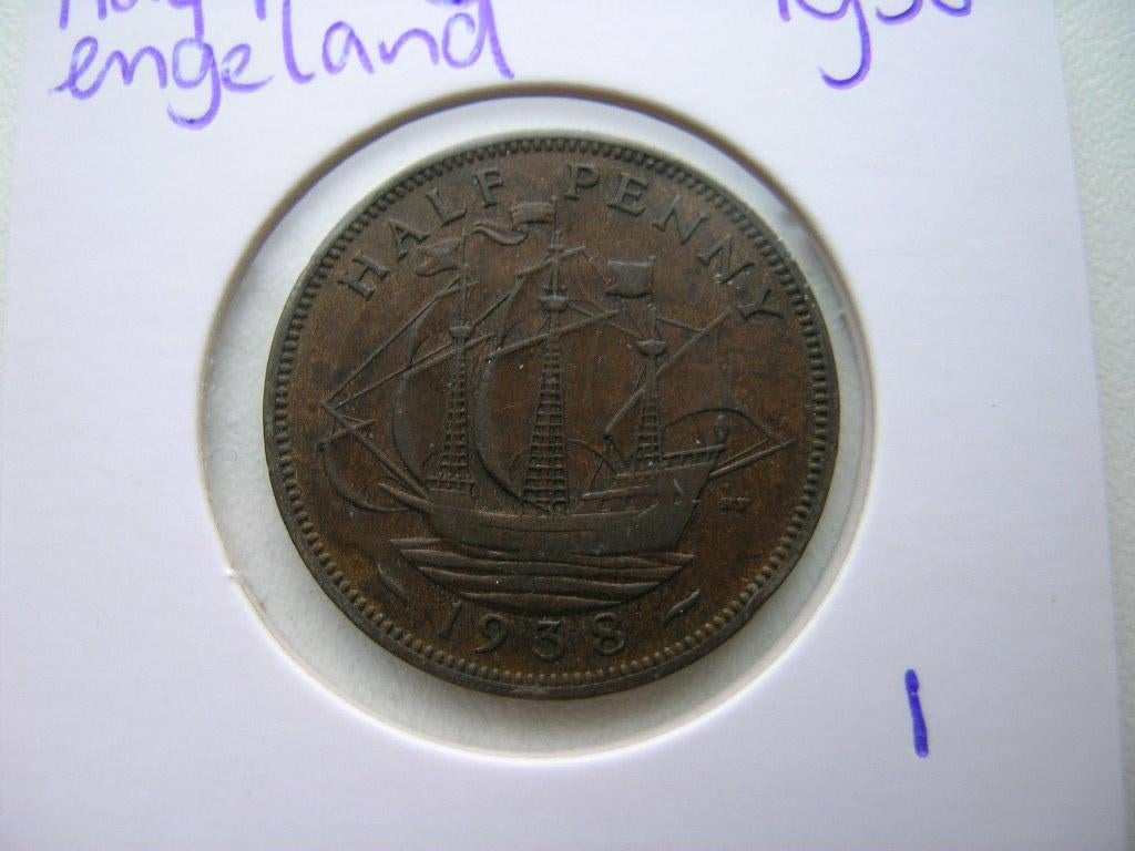 Half Penny 1938 Engeland, Postzegels en Munten, Munten | Europa | Niet-Euromunten, Ophalen of Verzenden, Overige landen, Losse munt