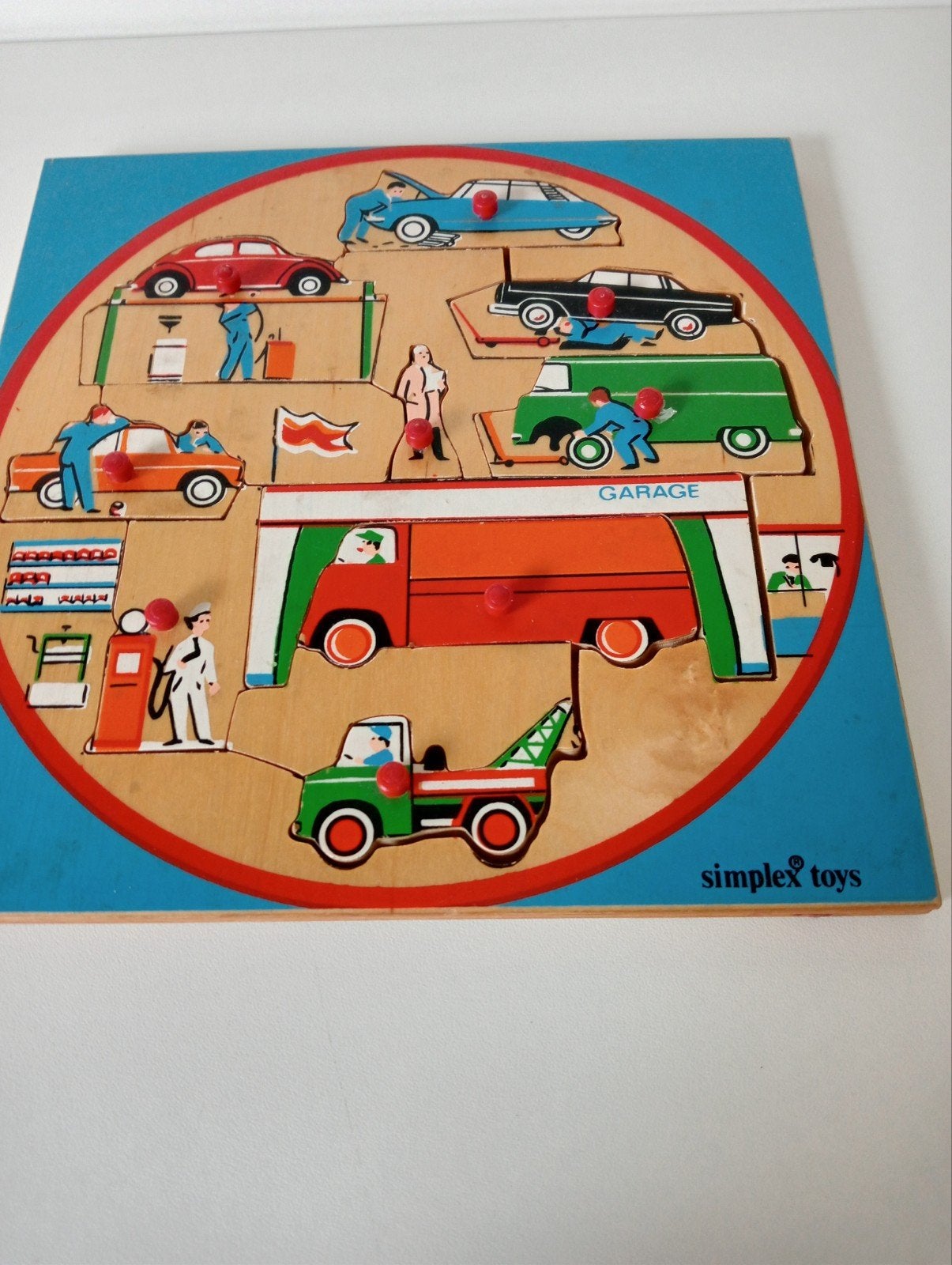 Simplex Toys Houten Garage Puzzel, Ophalen of Verzenden