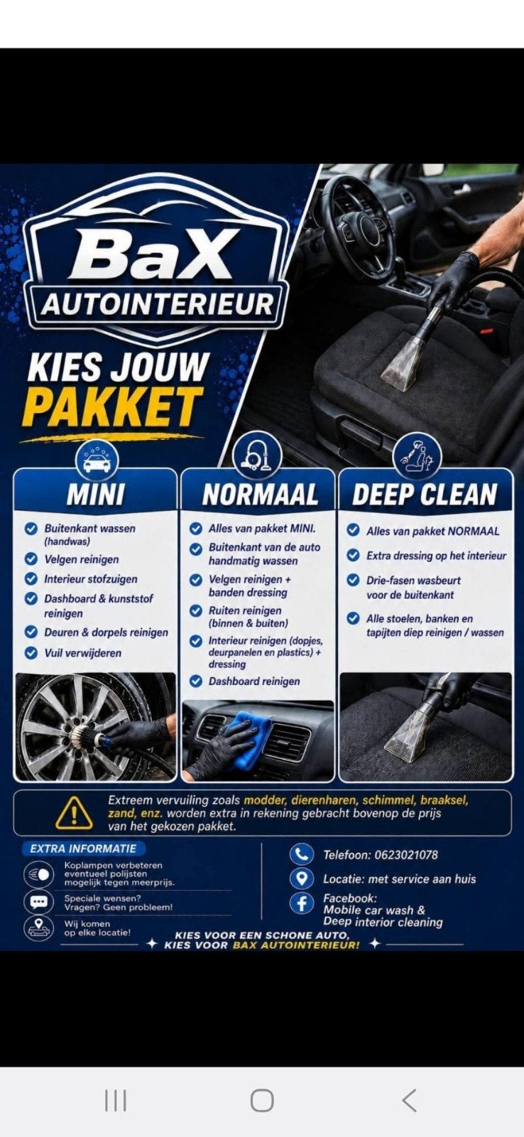 Auto interieur- en exterieurreiniging, Ophalen of Verzenden