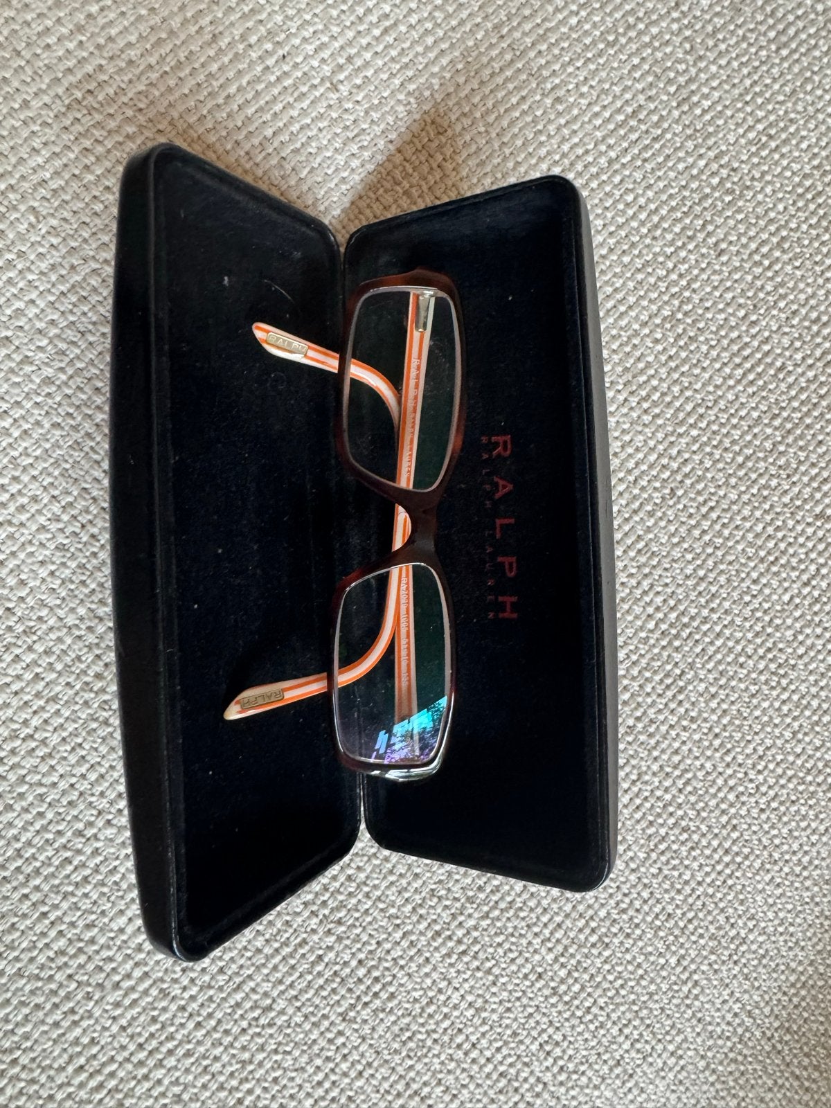 Stijlvolle Ralph Lauren kinderbril met etui, Bruin, Ralph Lauren, Ophalen of Verzenden, Zo goed als nieuw