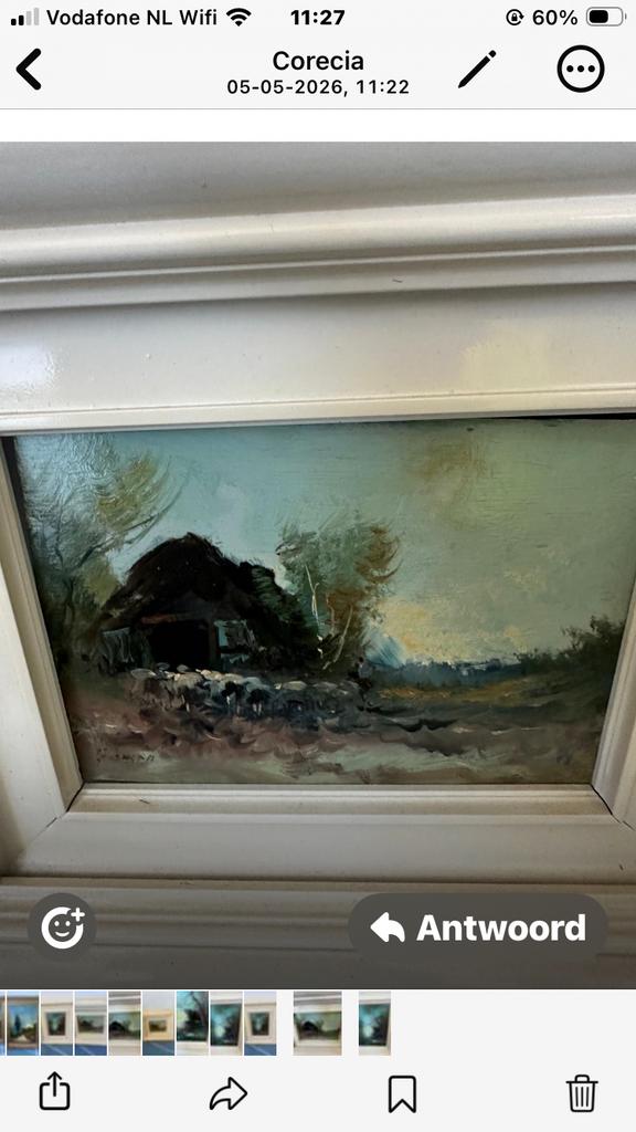 Mooi klein schilderij, Antiek en Kunst, Kunst | Schilderijen | Klassiek, Ophalen of Verzenden