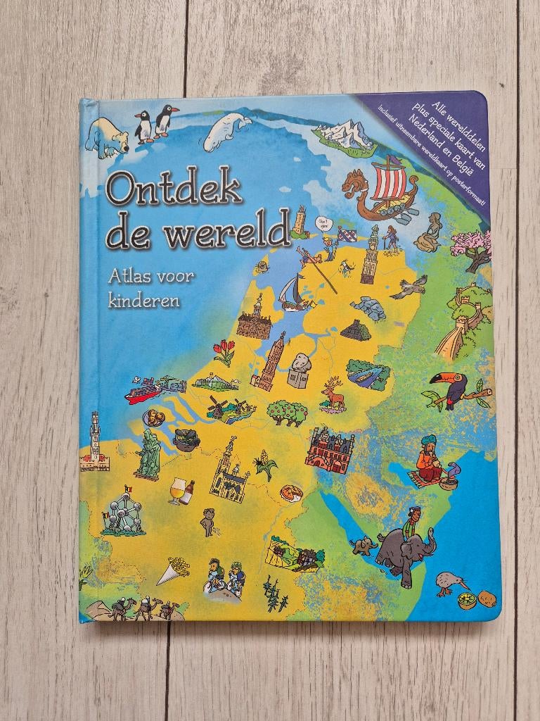 Ontdek de wereld - atlas voor kinderen, Boeken, Kinderboeken | Jeugd | onder 10 jaar, Ophalen of Verzenden, Zo goed als nieuw