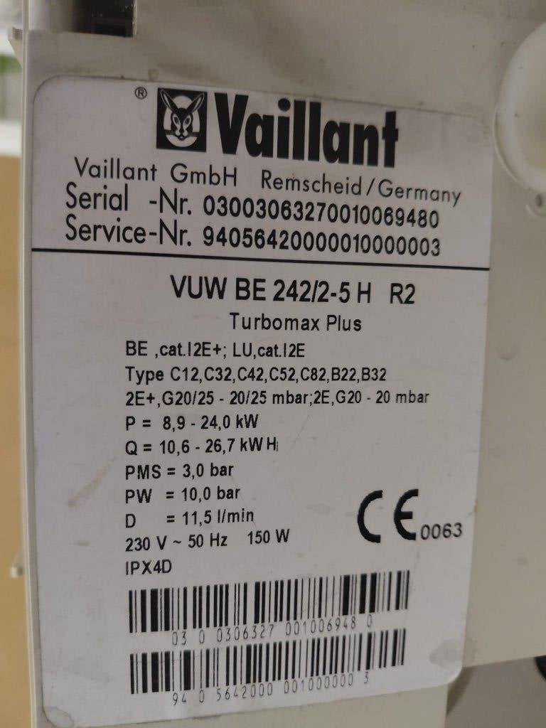 Vaillant Turbomax Plus gaswandketel 24 kW, Ophalen, Gebruikt, Aardgas, Geiser