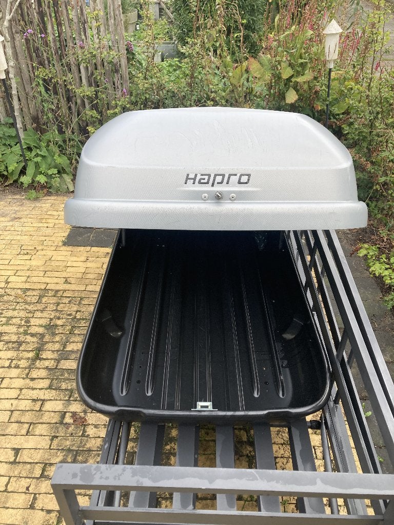 Hapro Roady 350 dakkoffer (evt incl Farad dakdragers E91), Ophalen, Gebruikt