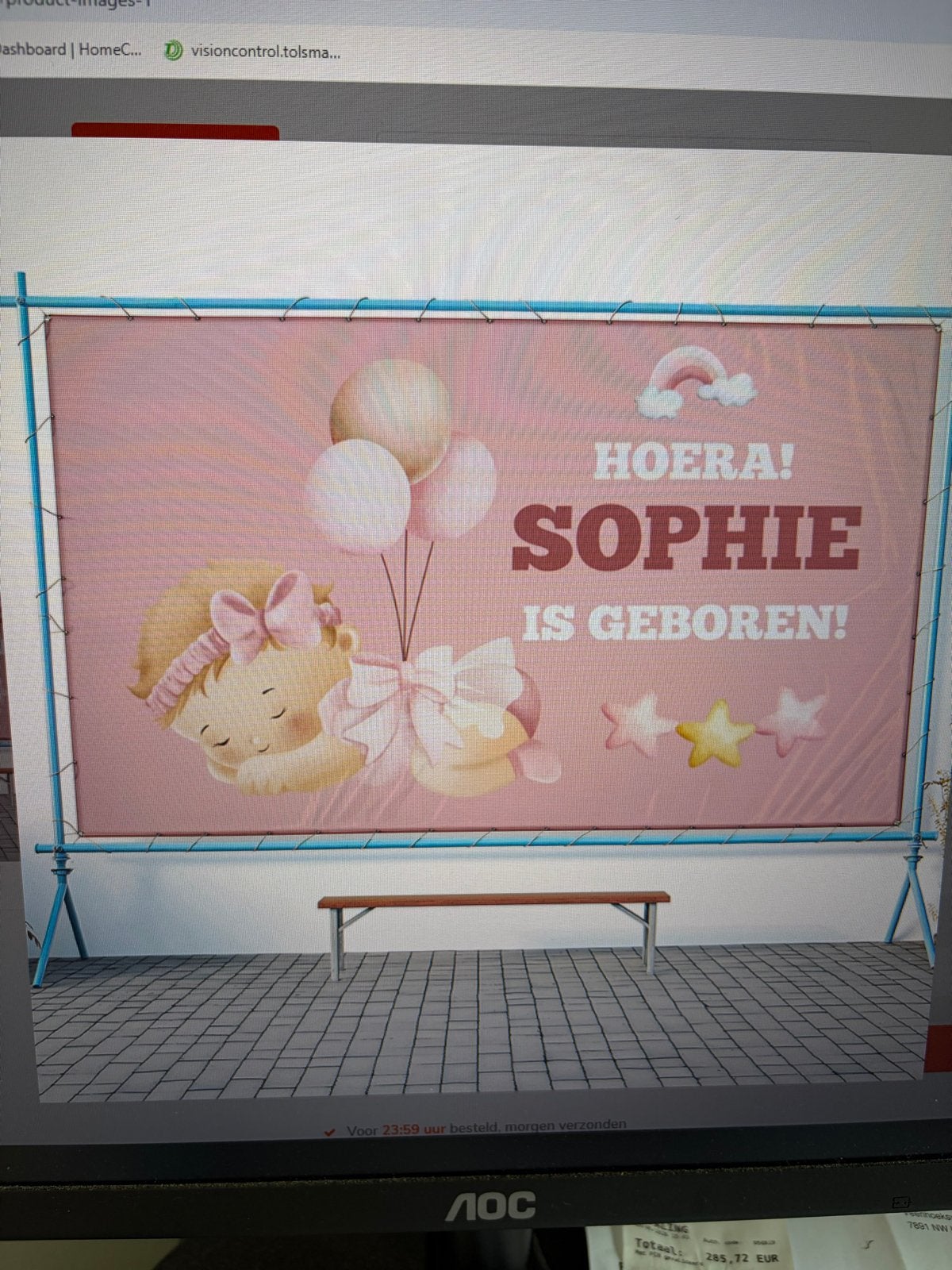 Geboorte spandoek Marit!, Ophalen of Verzenden, Nieuw, Geboortebord