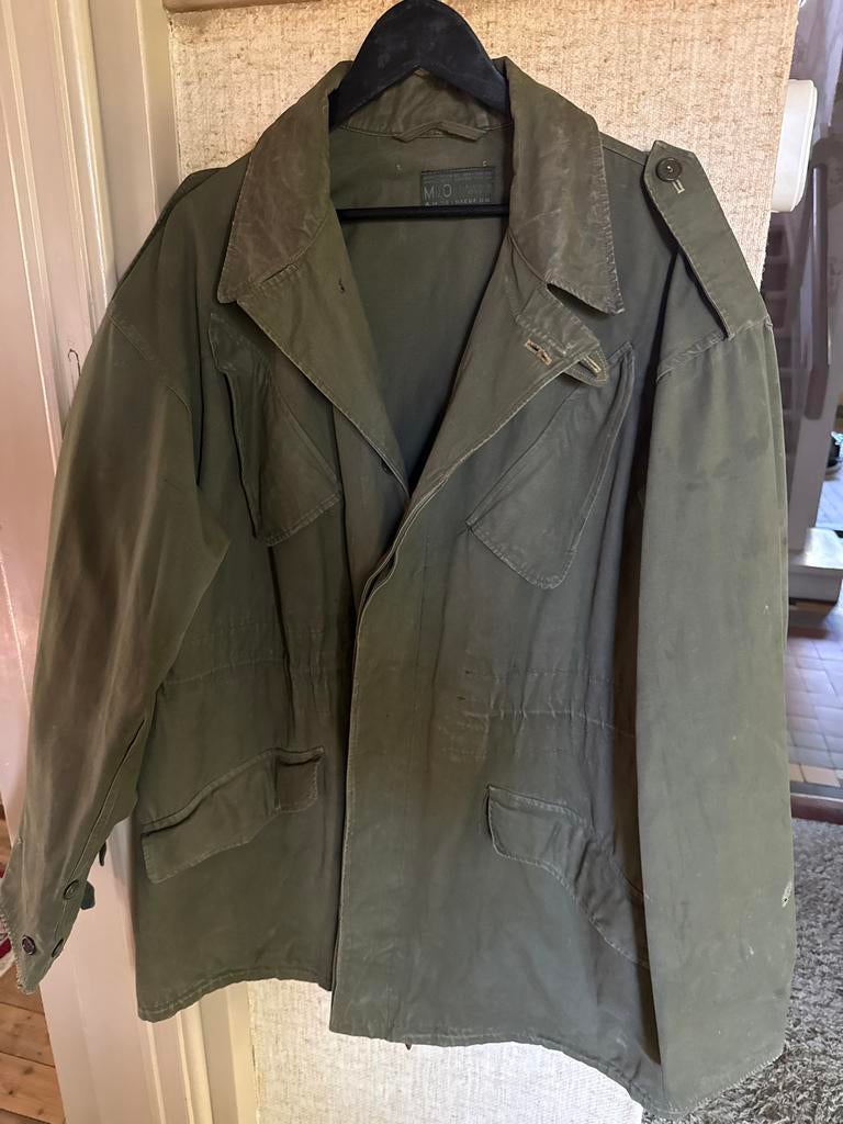 Authentieke Nederlandse legerjas - Army coat uit 1958, Ophalen of Verzenden, Gedragen, Overige maten, Groen