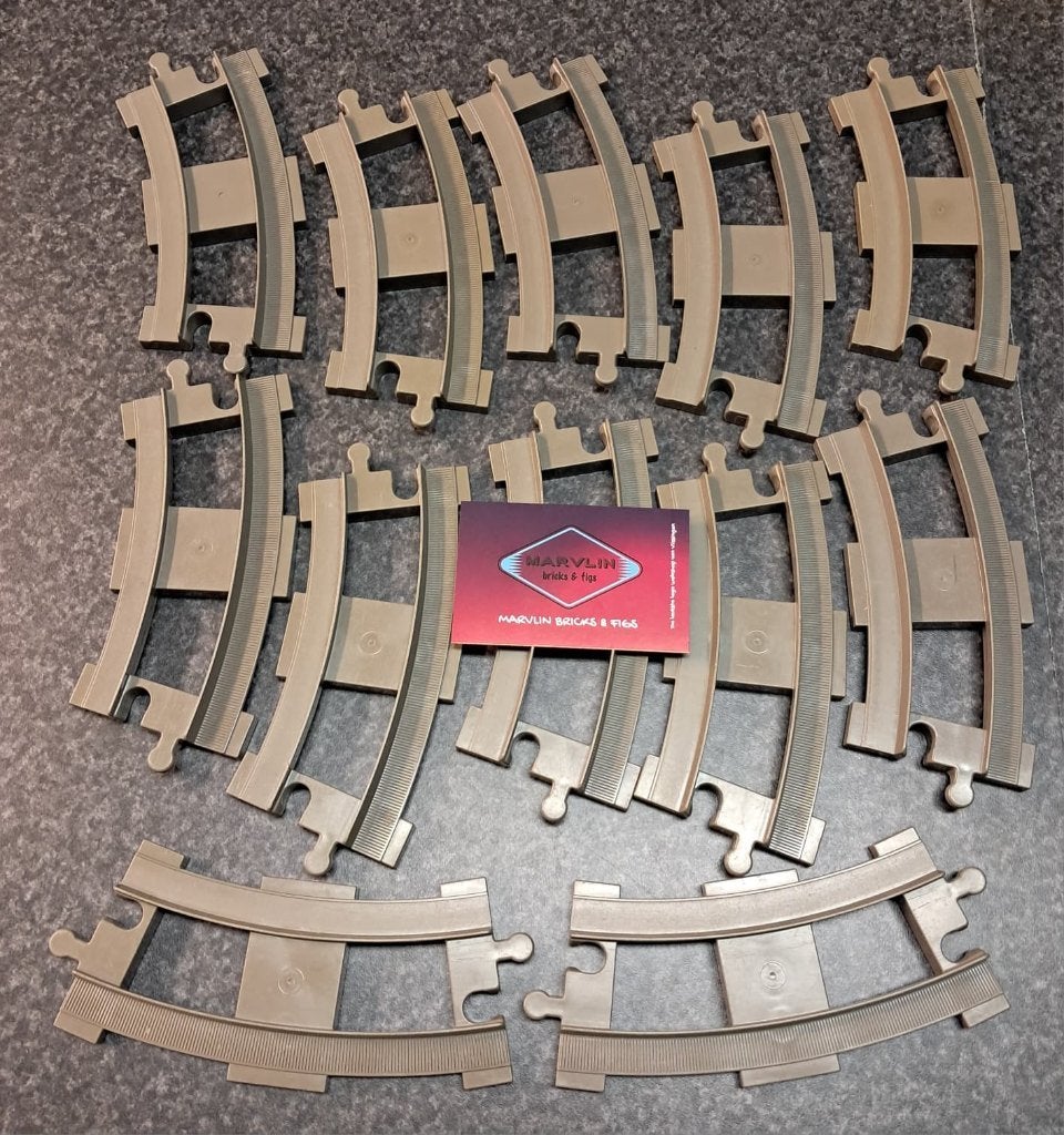 DUPLO trein rails, dark gray, gebogen 12x (gebruikt), Gebruikt, Overige thema's, Overige typen, Ophalen of Verzenden