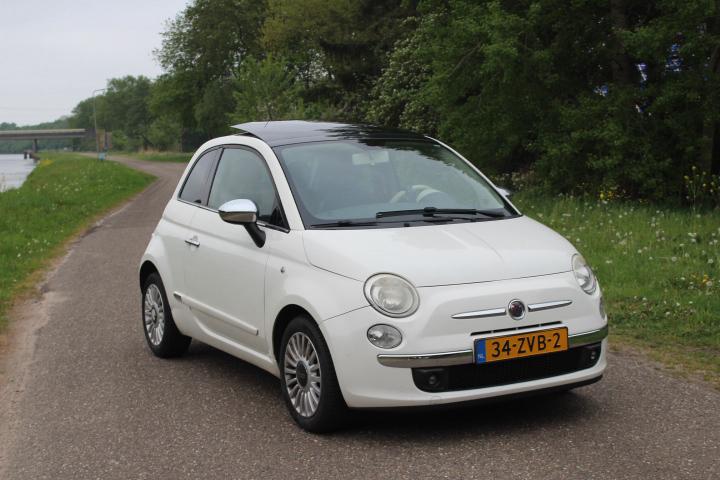 Fiat 500 1.2 C 2008 Wit, Voorwielaandrijving, 4 cilinders, 840 kg, Leder en Stof