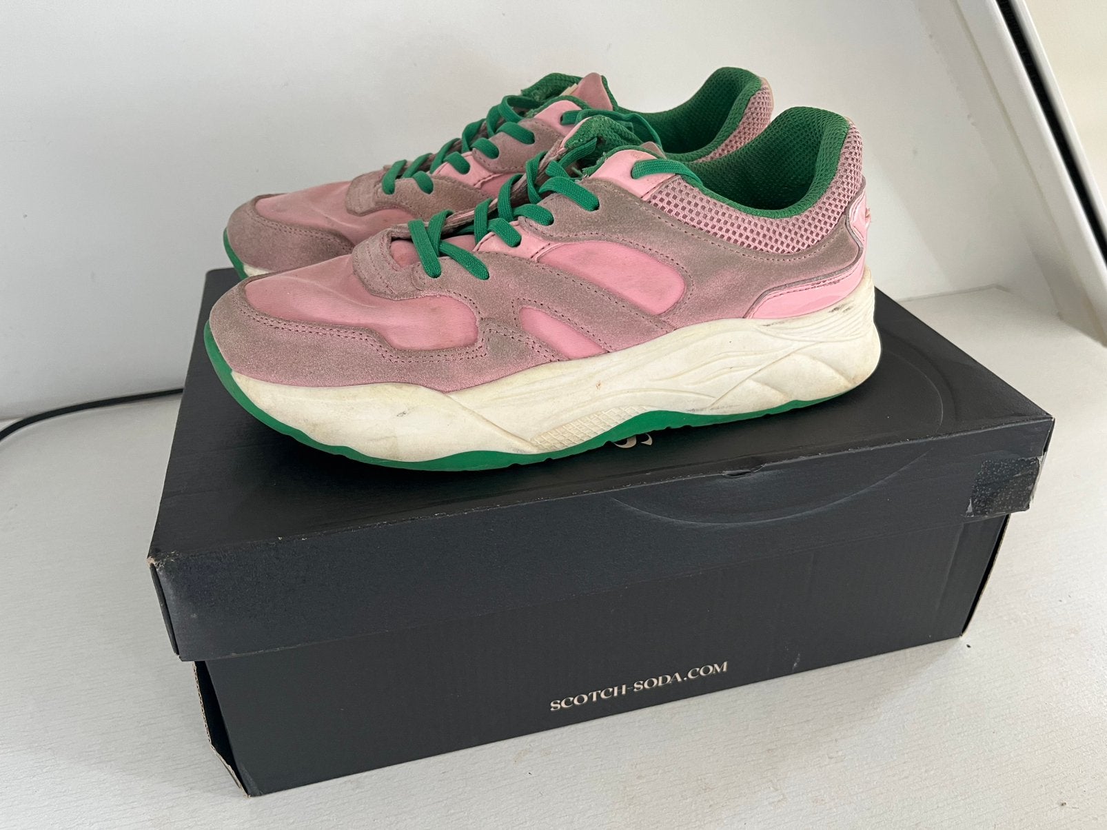 scotch & soda celestia sneakers roze mt 36 chunky zool suède, Meisje, Schoenen, Ophalen of Verzenden, Zo goed als nieuw