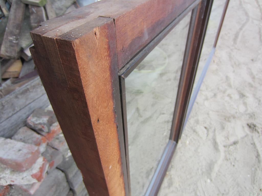 209hx130br Set 6 dubbele ramen in kozijn, dubbel glas + 3div, Tuin en Terras, Kassen, Ophalen, Glas, Zo goed als nieuw, Overige materialen