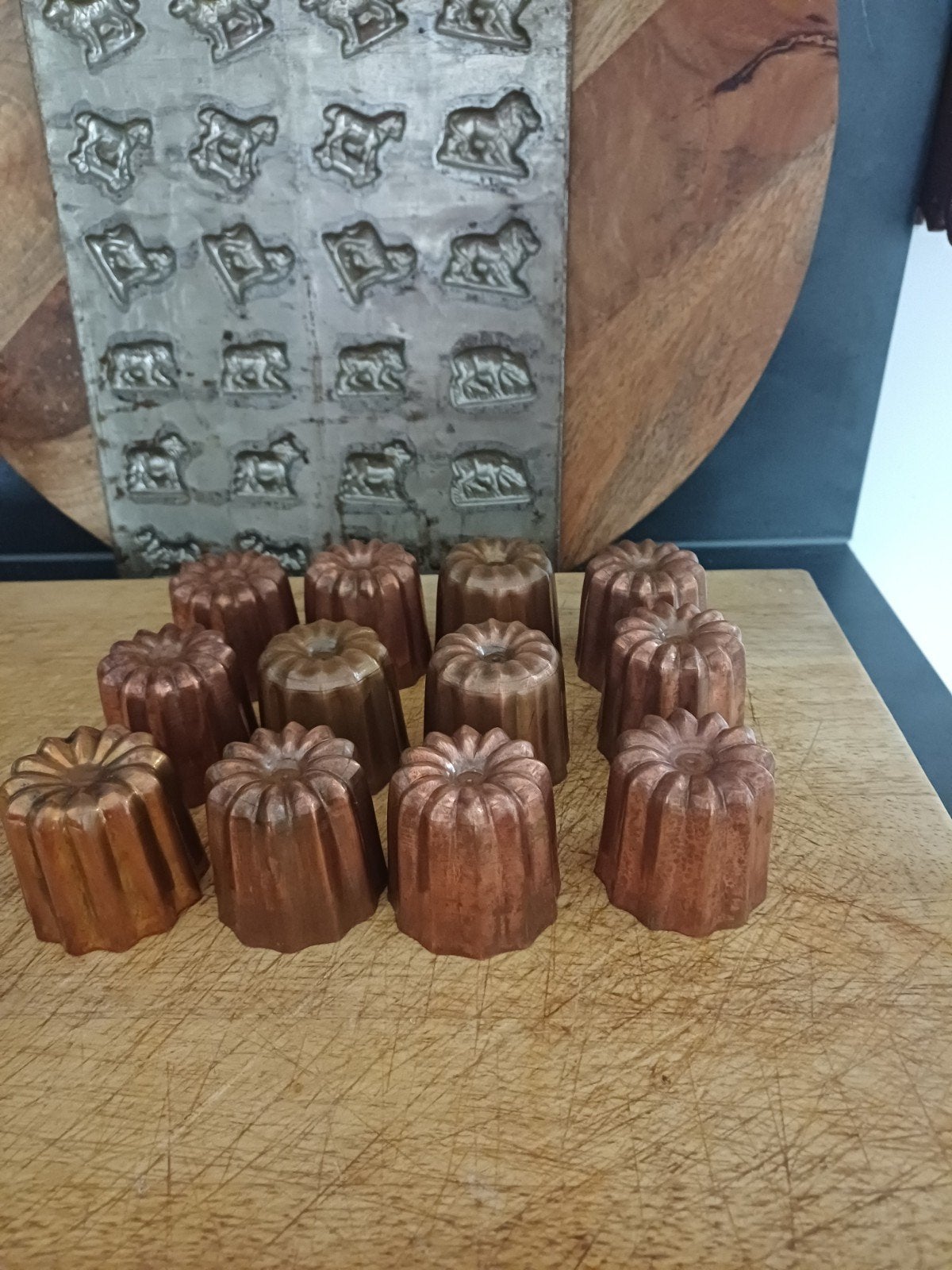 Antieke Franse Canele van rood koper prijs per stuk, Verzenden