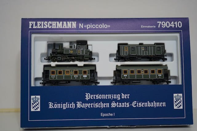 Fleischmann N Piccolo Treinset 790410 K.Bay.Sts.B. Epoche I, Treinset, Gelijkstroom, Fleischmann, Ophalen of Verzenden