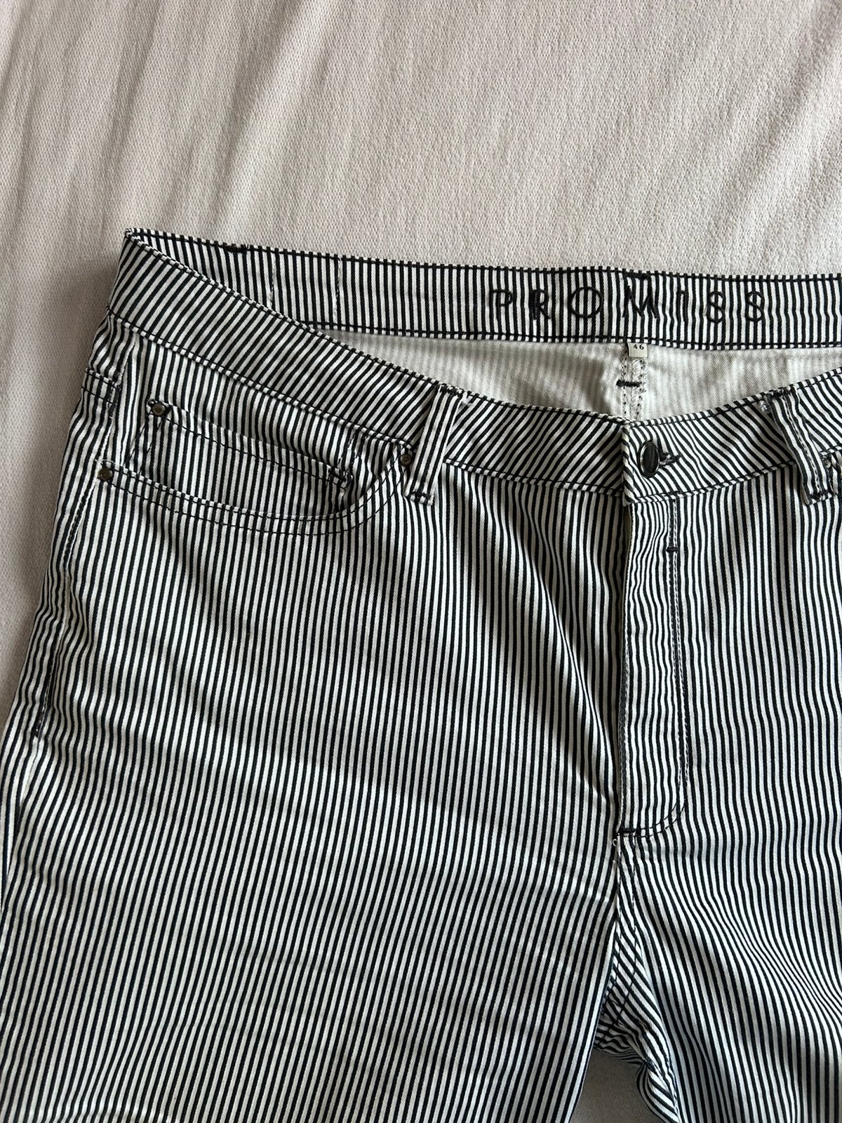 Gestreepte broek Promiss, Kleding | Dames, Zwart, Maat 46/48 (XL) of groter, Ophalen of Verzenden, Lang