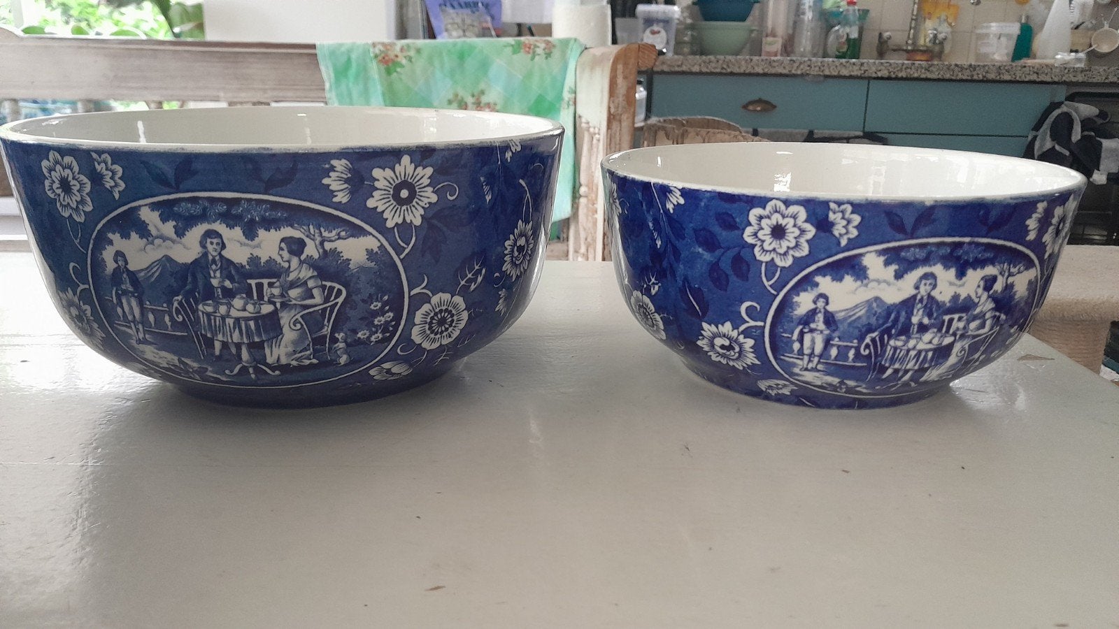 Zeldzame set nestschalen 'The Teadrinker' Societe Ceramique, Ophalen of Verzenden
