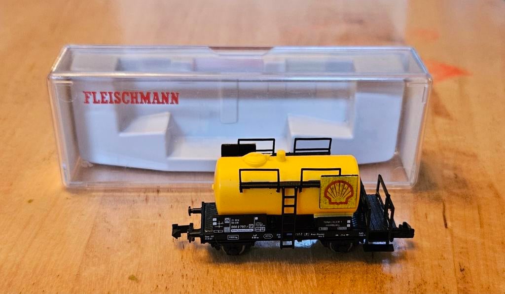 Fleischmann 8401 Shell goederenwagon met doos 2st., Ophalen, Gelijkstroom, Fleischmann, Wagon