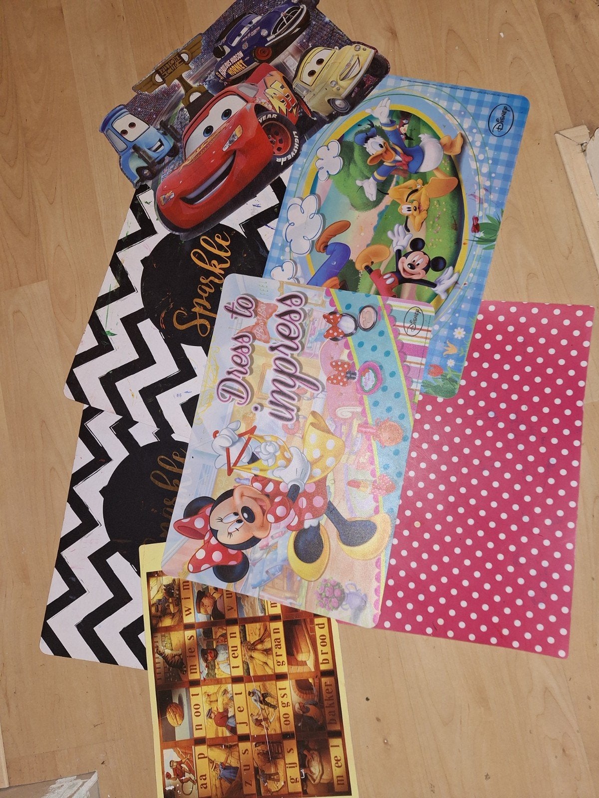Diverse placemats voor kinderen - Cars, Disney, Minnie Mouse, Ophalen, Kunststof, Meerkleurig, Overige merken