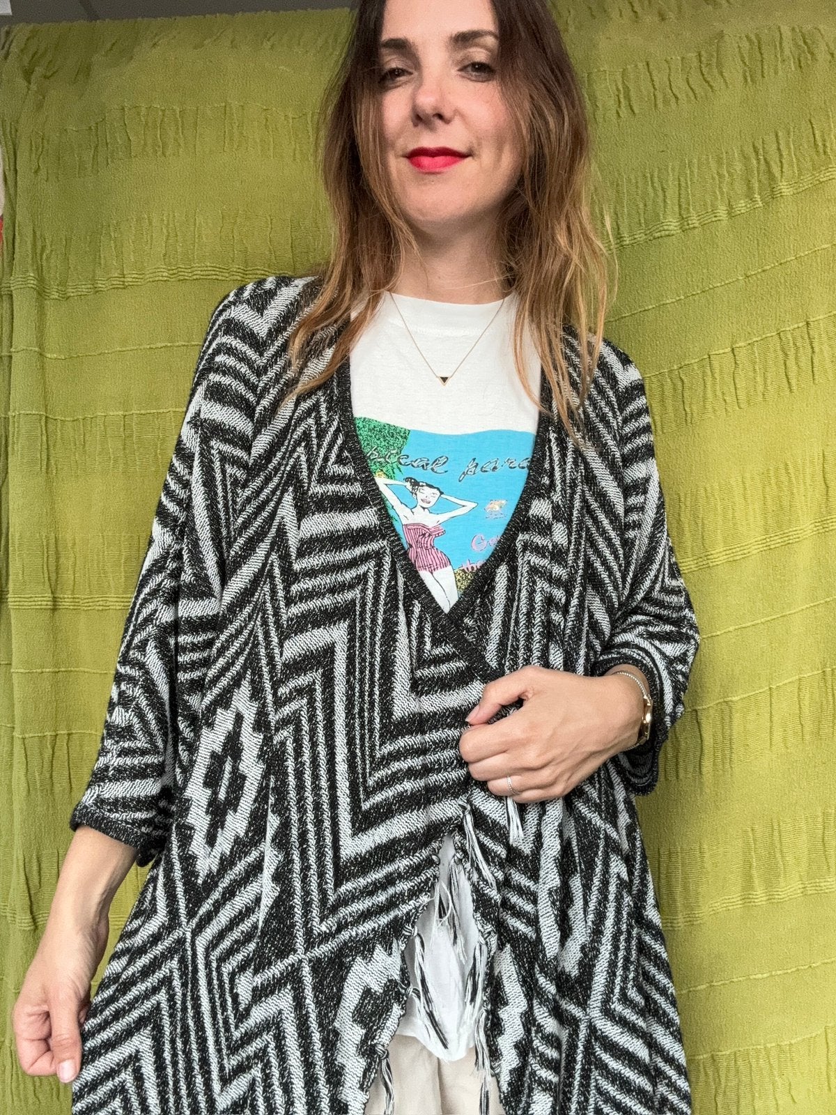 Vest poncho style - franjes - aztec Janet & Joyce, Hgv, Hgv, Maat 42/44 (L), Ophalen of Verzenden