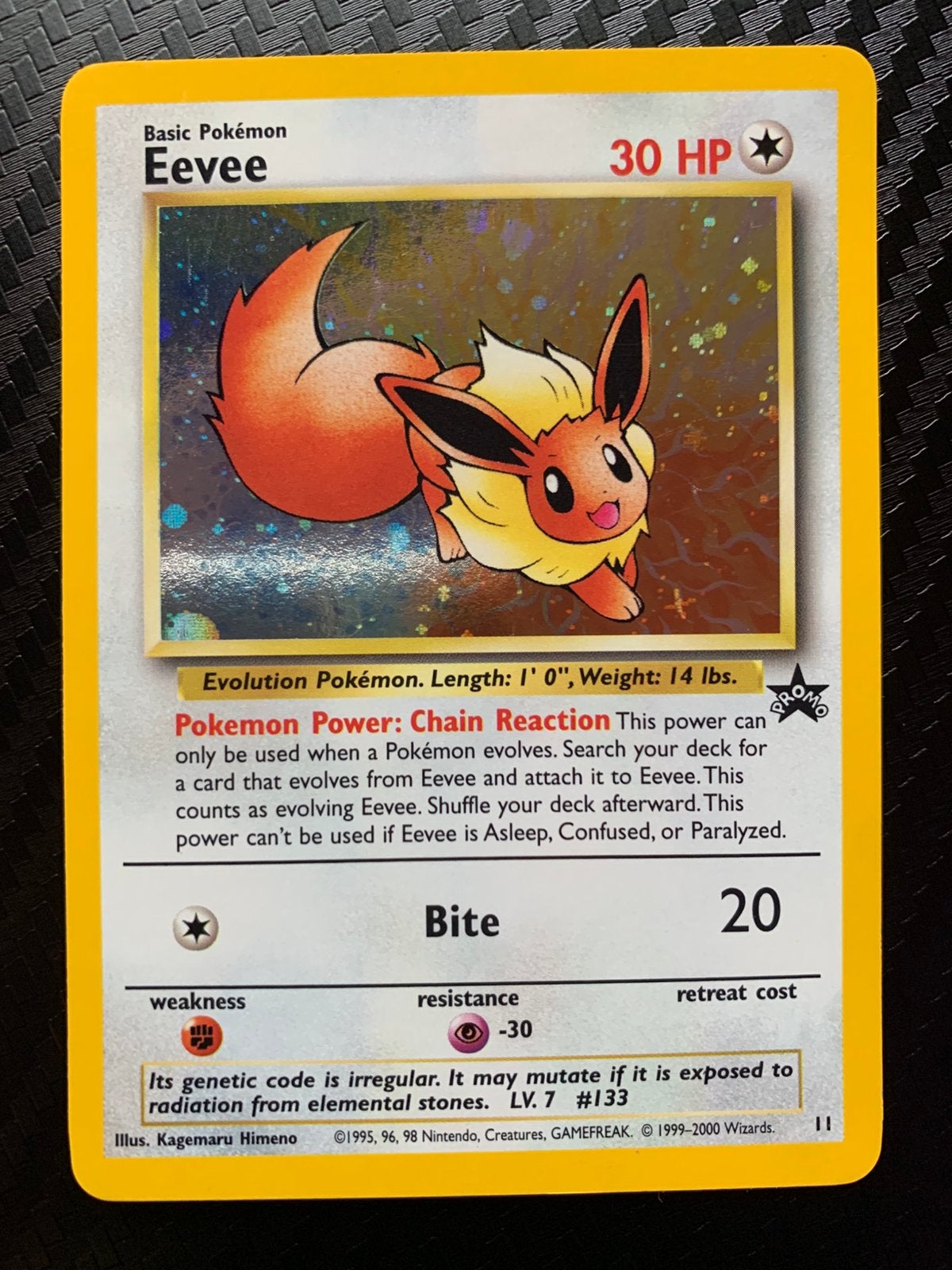 Eevee Promo Blackstar Nmr 11 Foil, Verzenden, Zo goed als nieuw, Losse kaart, Foil