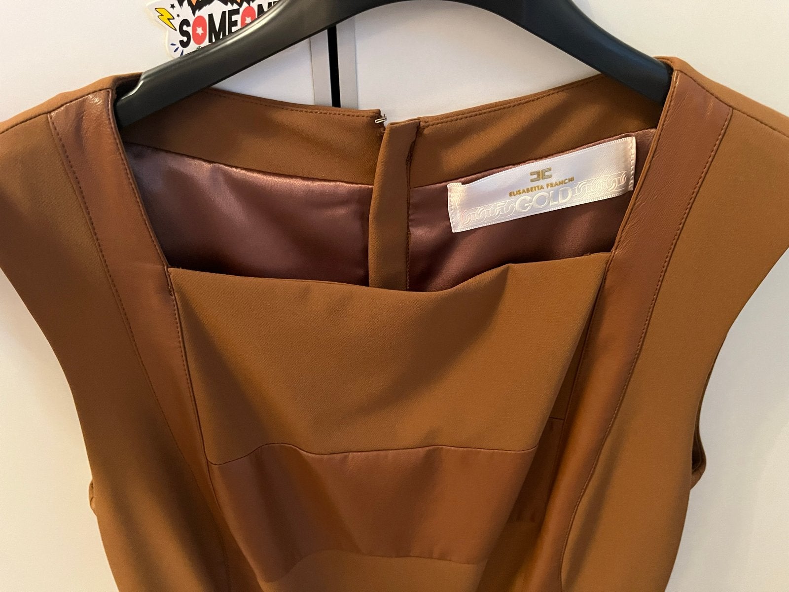 Elisabetta Franchi leren jurk - Maat 38, Kleding | Dames, Ophalen of Verzenden, Nieuw, Maat 36 (S), Bruin