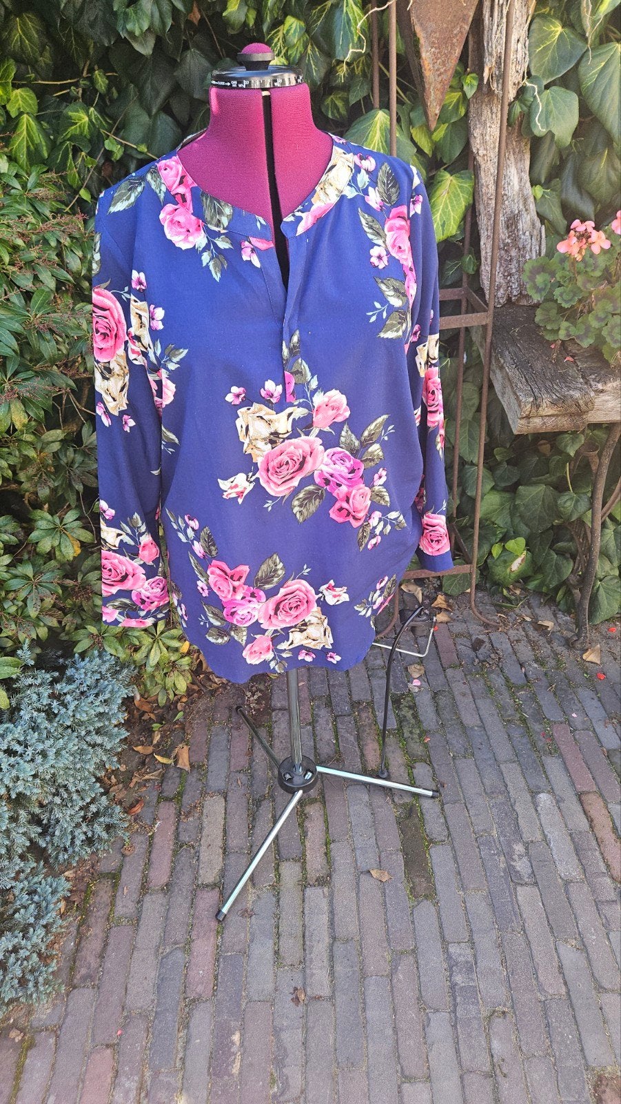 Floryday blouse maat XL, Blauw, Maat 46/48 (XL) of groter, Ophalen of Verzenden, Zo goed als nieuw