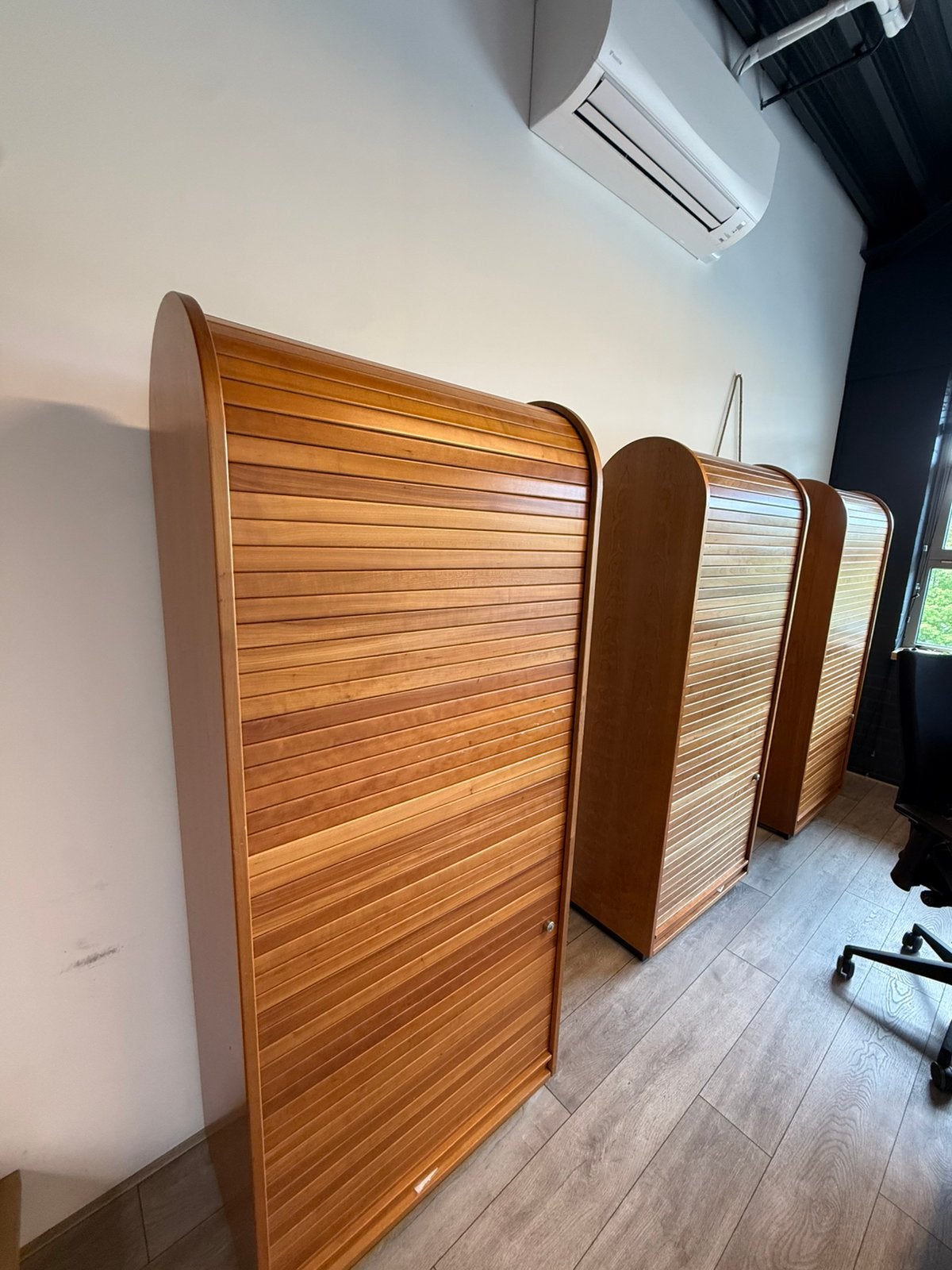 5x Vintage roldeir archiefkasten, Huis en Inrichting, Kasten | Roldeurkasten en Archiefkasten, Ophalen, 50 tot 100 cm, Zo goed als nieuw