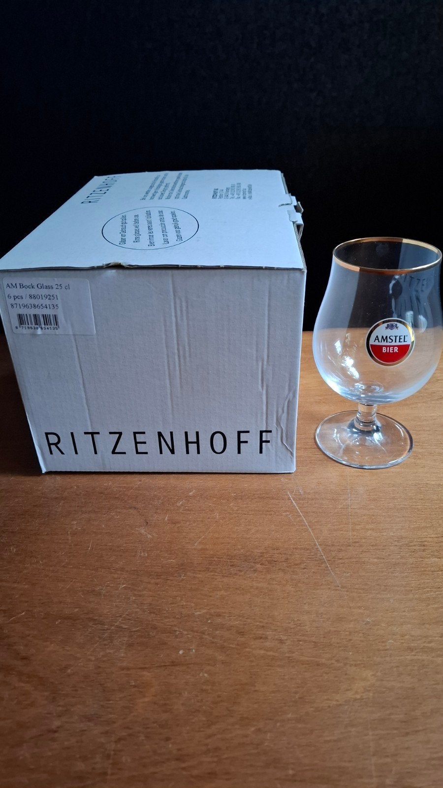 amstel bock glazen 25cl (3 6st beschikbaar) nieuw, Verzamelen, Ophalen of Verzenden, Nieuw, Bierglas