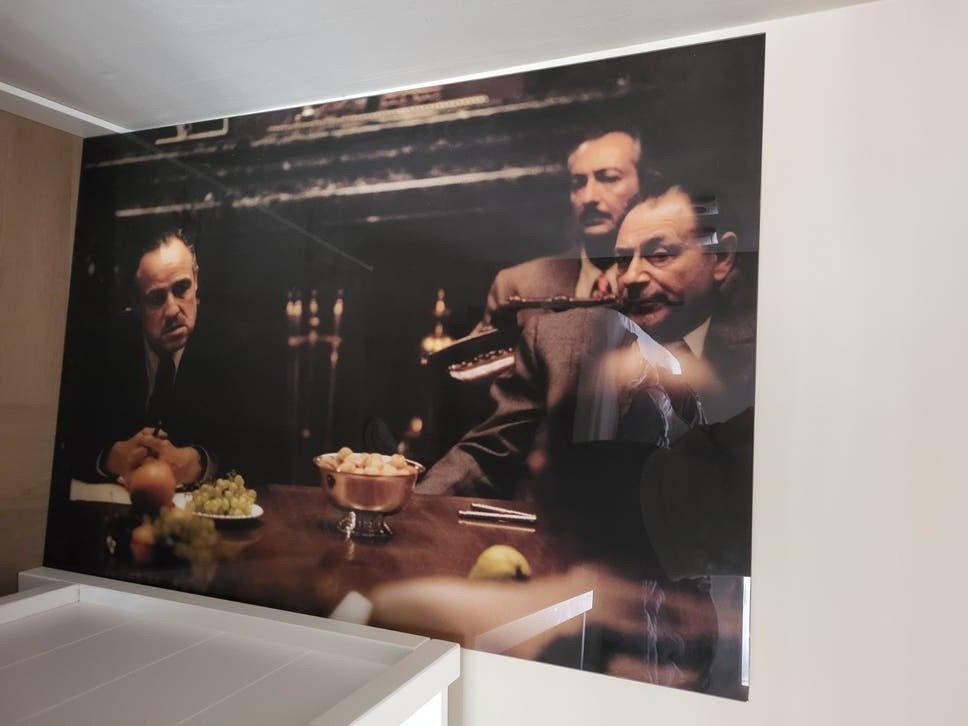 Glas schilderij The Godfather - Iconische filmkunst, Ophalen