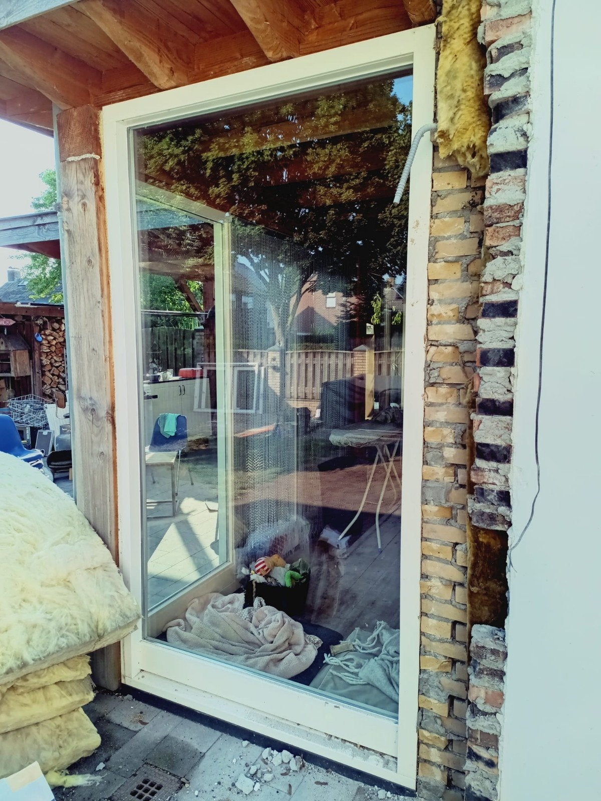 Houten kozijn met veiligheidsglas HR++ afm. 1355 x 2540mm, Ophalen, Hout, 225 cm of meer, Raamkozijn