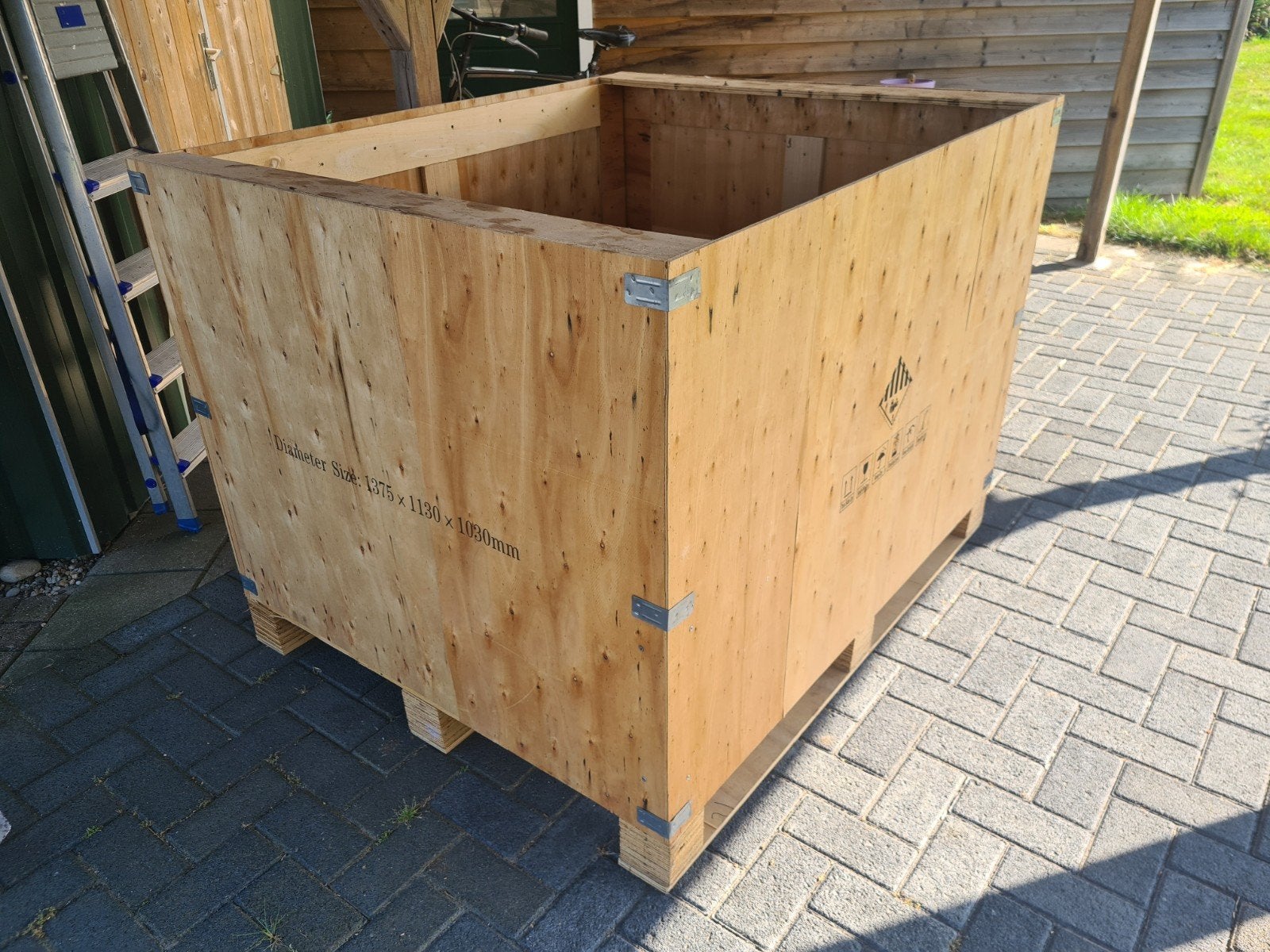 groot houten krat, Ophalen, Gebruikt, 100 cm of meer, 60 cm of meer