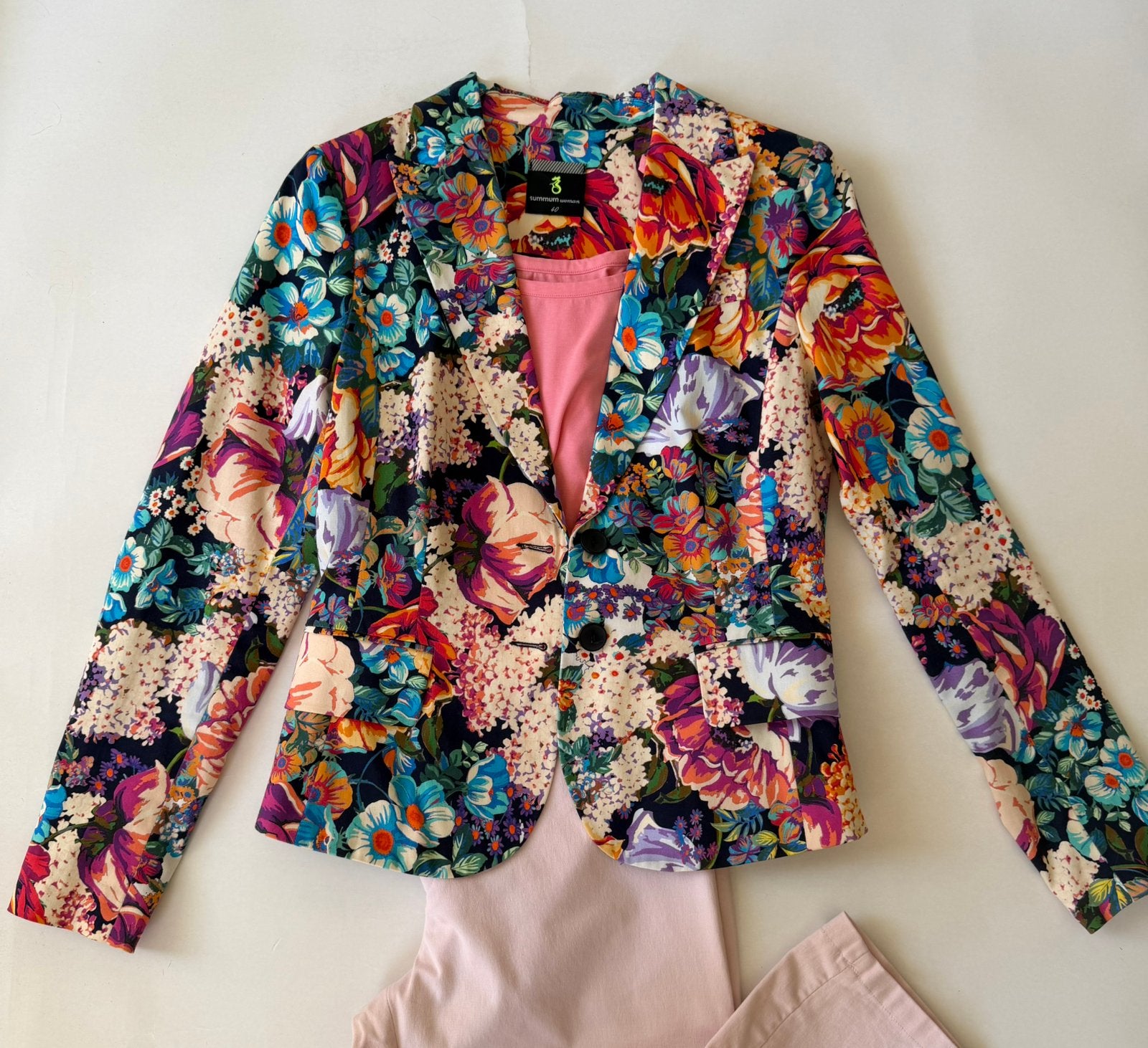 Summum jasje, colbert, bloemen, maat 40, Maat 38/40 (M), Meerkleurig, Ophalen of Verzenden, Zo goed als nieuw