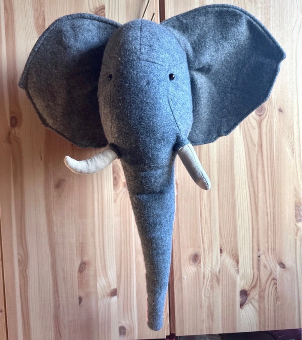 Childwood Olifant Hoofd Wanddecoratie - Grijs Vilt, Ophalen of Verzenden, Zo goed als nieuw