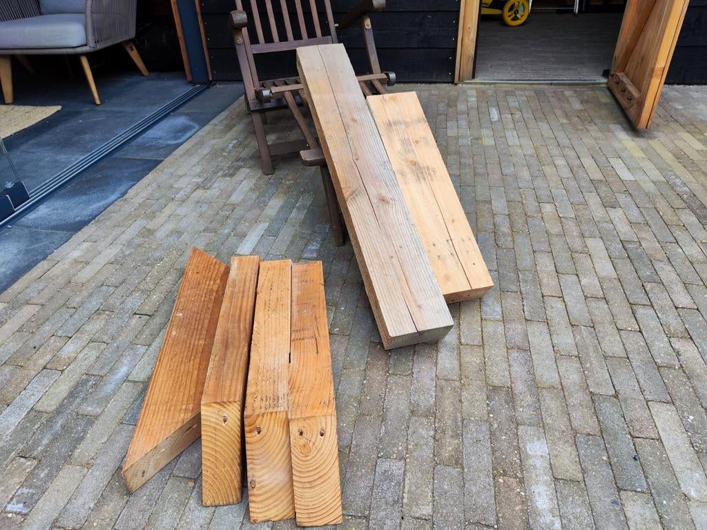 Douglas balken en plank, Doe-het-zelf en Verbouw, Hout en Planken, Ophalen, 50 mm of meer, Balk, Minder dan 200 cm