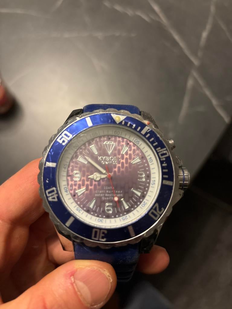 Kyboe 55mm horloge - Degelijke staat, Sieraden, Tassen en Uiterlijk, Horloges | Heren, Overige merken, Gebruikt, Staal, Polshorloge