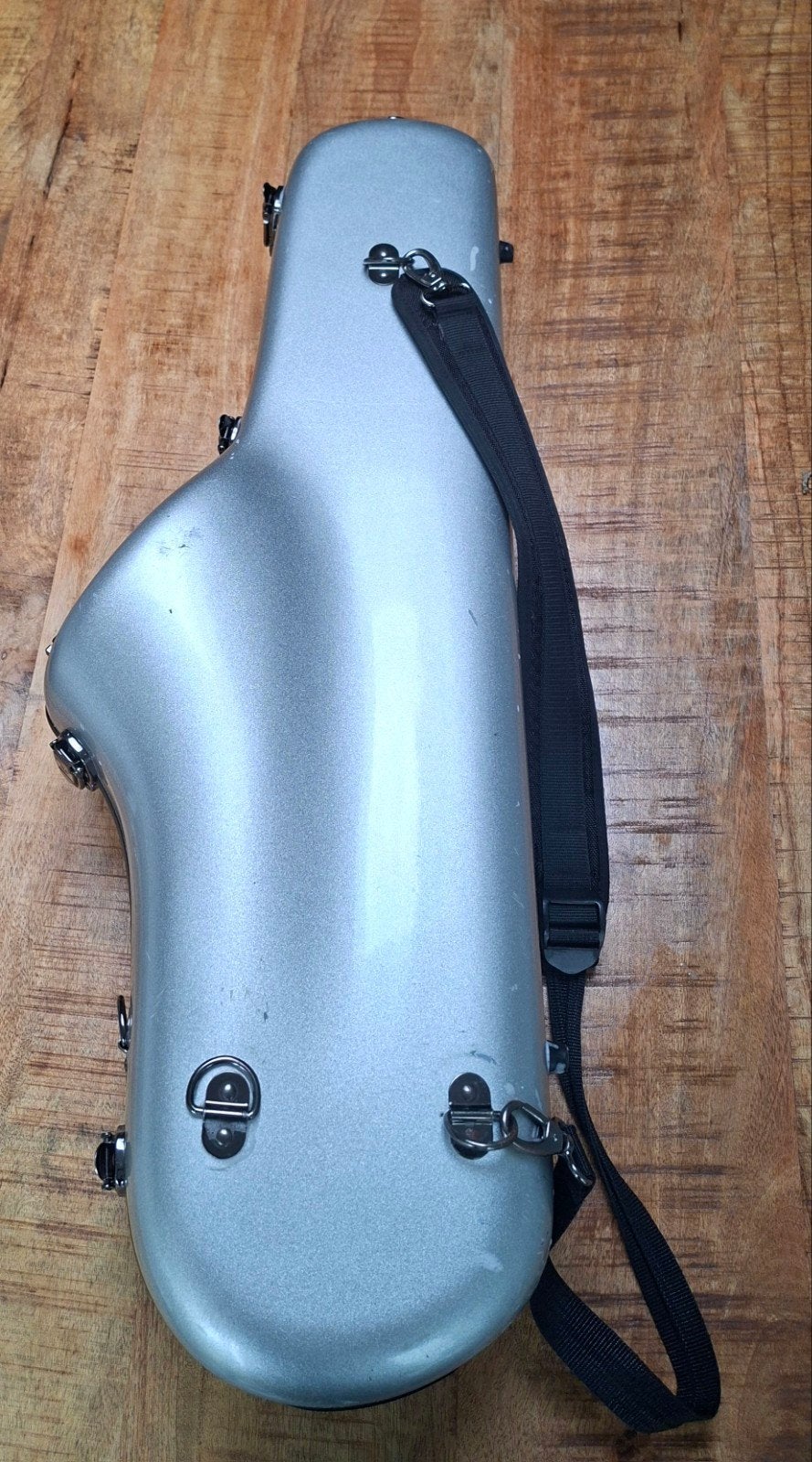 Tenorsax kofferJ.W. Eastman  flightcase CE195 zilver, Ophalen of Verzenden, Gebruikt, Saxofoon, Flightcase