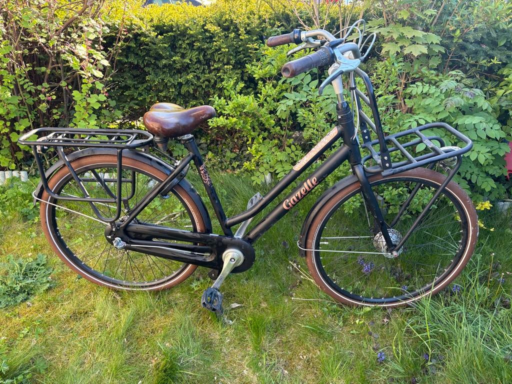 Gazelle Miss Grace Damesfiets - Zwart met bruine accenten, 47 tot 50 cm, Ophalen of Verzenden, Schijfrem, Gazelle