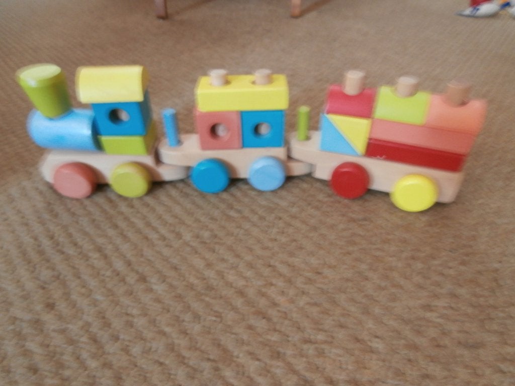 trein hout locomotief blokken Thomas de trein bouwstenen, Ophalen of Verzenden, Zo goed als nieuw