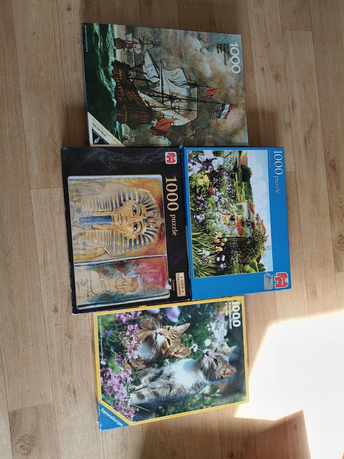 4x 1000 stukjes legpuzzels, Ophalen of Verzenden, 500 t/m 1500 stukjes, Gebruikt, Legpuzzel