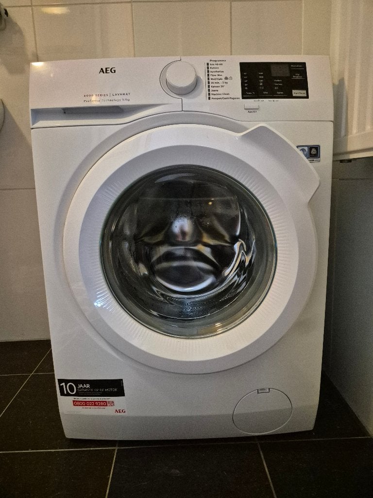 Wasmachine AEG, Ophalen, Gebruikt, Voorlader, 85 tot 90 cm