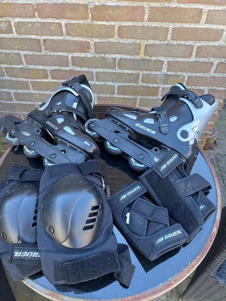 Bauer inline skates met bescherming, Ophalen, Gebruikt, Bauer, Dames