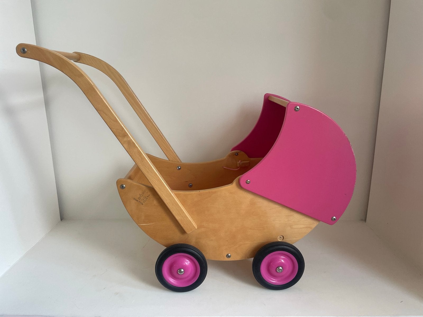 Van Dijk Toys Houten Poppenwagen Roze, Ophalen, Gebruikt, Overige typen