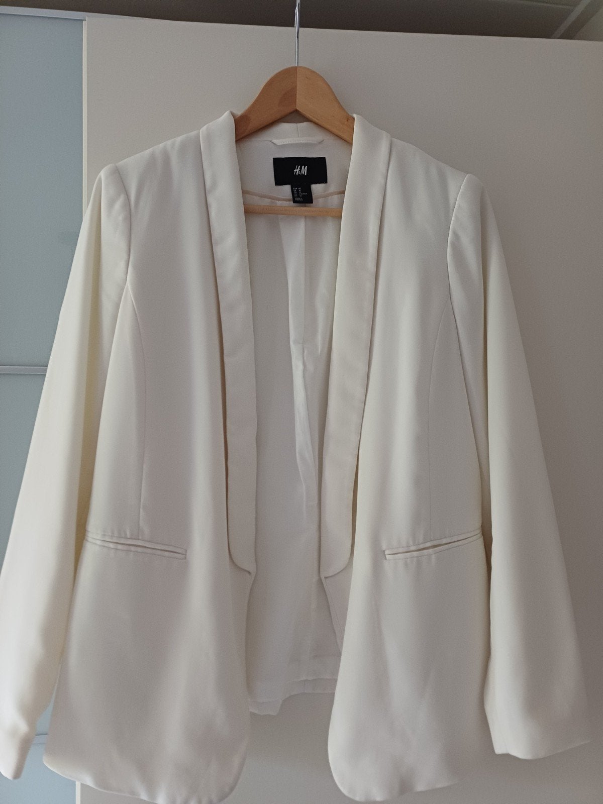 Fantastisch gevoerde blazer jasje crème H&M 40, Maat 38/40 (M), H en m, Beige, Ophalen of Verzenden
