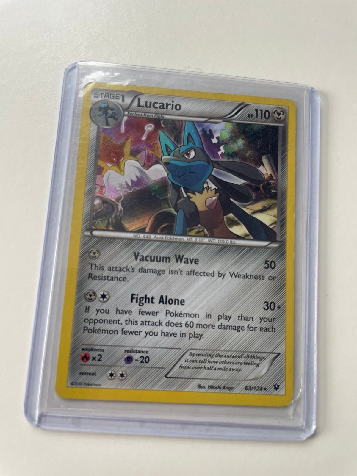Lucario 63/124 Holo, Ophalen of Verzenden, Zo goed als nieuw