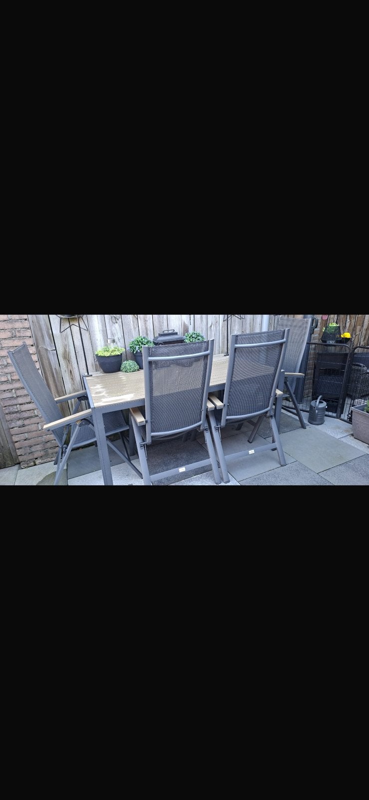 Tuinset tafel en 4 stoelen, Ophalen, Zo goed als nieuw