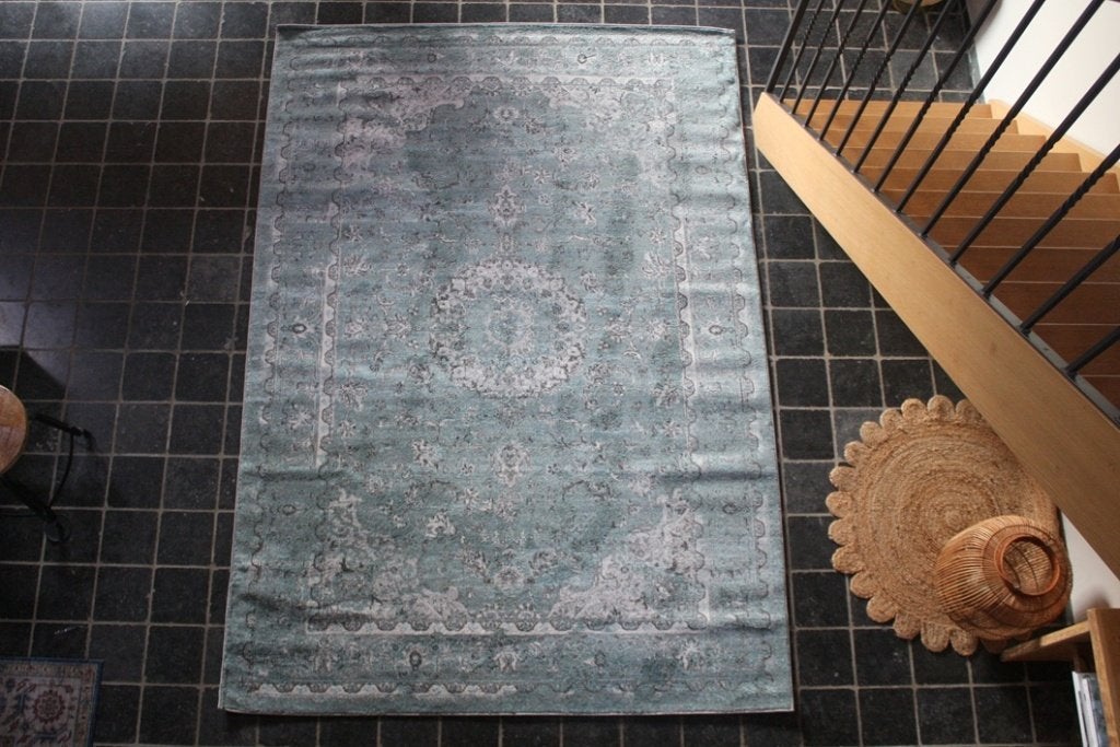 Vloerkleed YARAH groen Lifa Living vintage Perzisch 160x230, Ophalen, 150 tot 200 cm, Groen, Rechthoekig