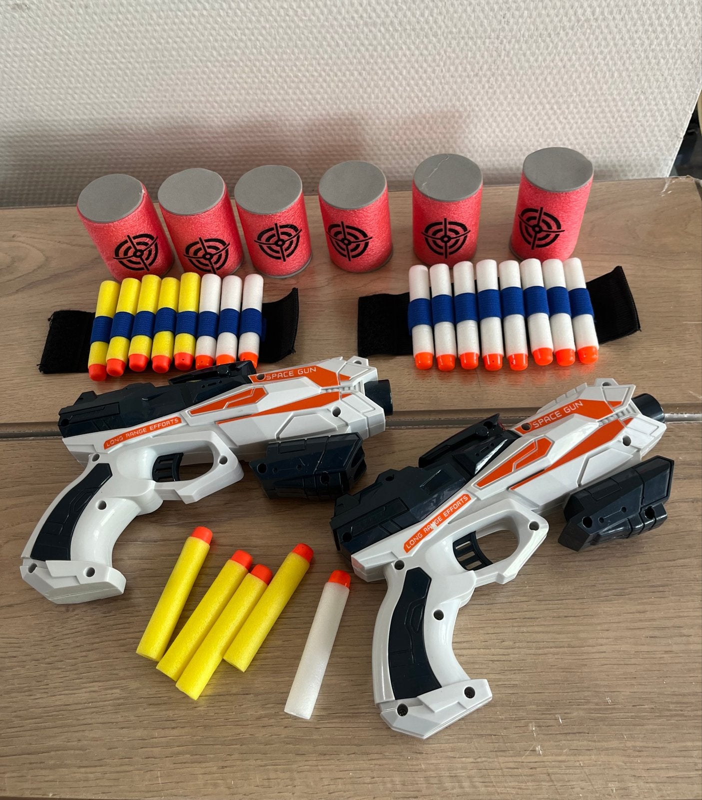 Space Gun Speelgoedpistolen Set met Munitie en Doelen, Ophalen of Verzenden, Gebruikt